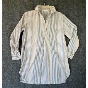 4OUR DREAMERS Striped Tunic Top Womens‎ Small Roll Tab Sleeve Shirt Dress